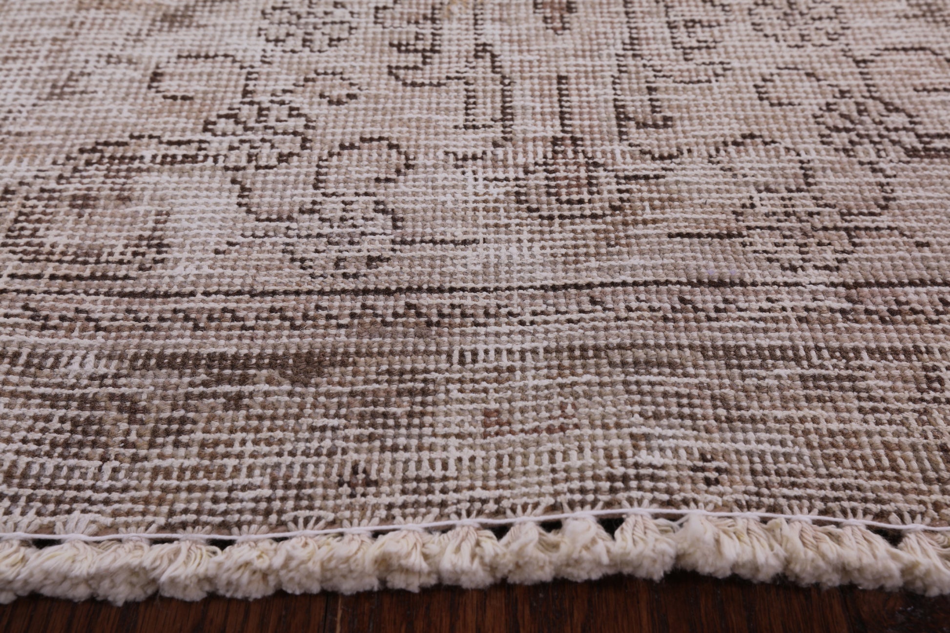 Ivory Persian Vintage White Wash Hand Knotted Wool Area Rug - 9' 1" X 12' 8" - Golden Nile