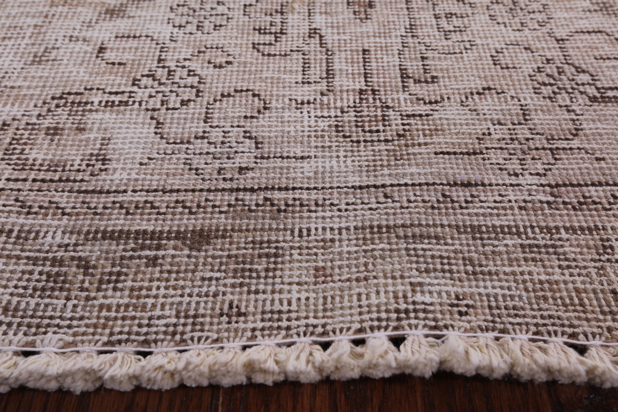 Ivory Persian Vintage White Wash Hand Knotted Wool Area Rug - 9' 1" X 12' 8" - Golden Nile