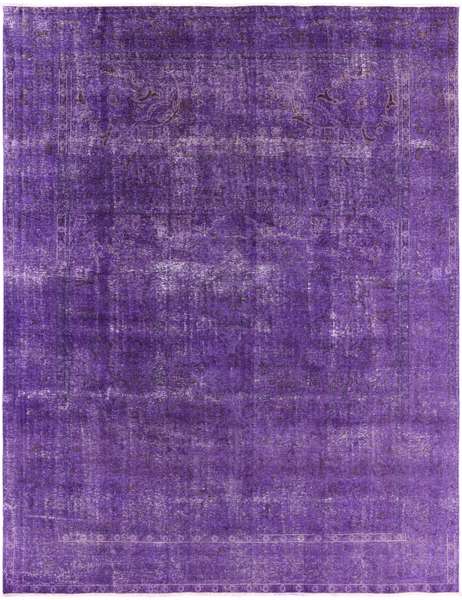 Purple Persian Overdyed Handmade Wool Area Rug - 9' 10" X 12' 9" - Golden Nile