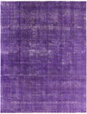 Purple Persian Overdyed Handmade Wool Area Rug - 9' 10" X 12' 9" - Golden Nile