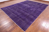 Purple Persian Overdyed Handmade Wool Area Rug - 9' 10" X 12' 9" - Golden Nile