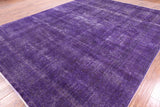 Purple Persian Overdyed Handmade Wool Area Rug - 9' 10" X 12' 9" - Golden Nile