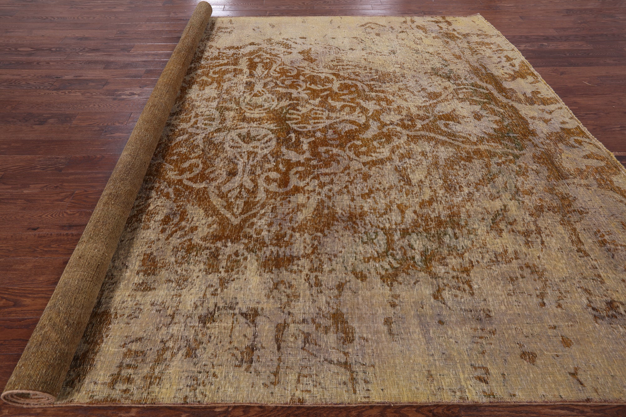 Persian Overdyed Hand Knotted Wool Area Rug - 9' 10" X 12' 1" - Golden Nile