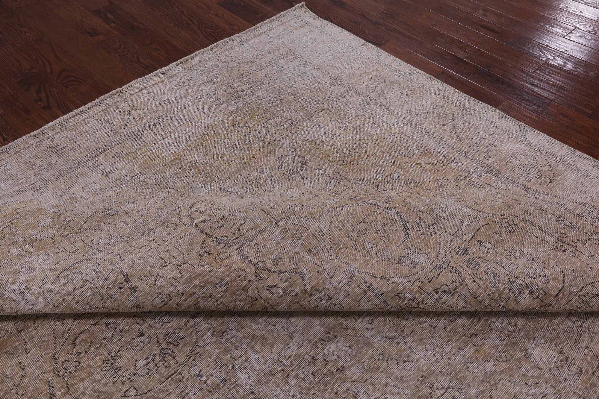 Persian Vintage White Wash Hand Knotted Wool Area Rug - 9' 10" X 13' 3" - Golden Nile