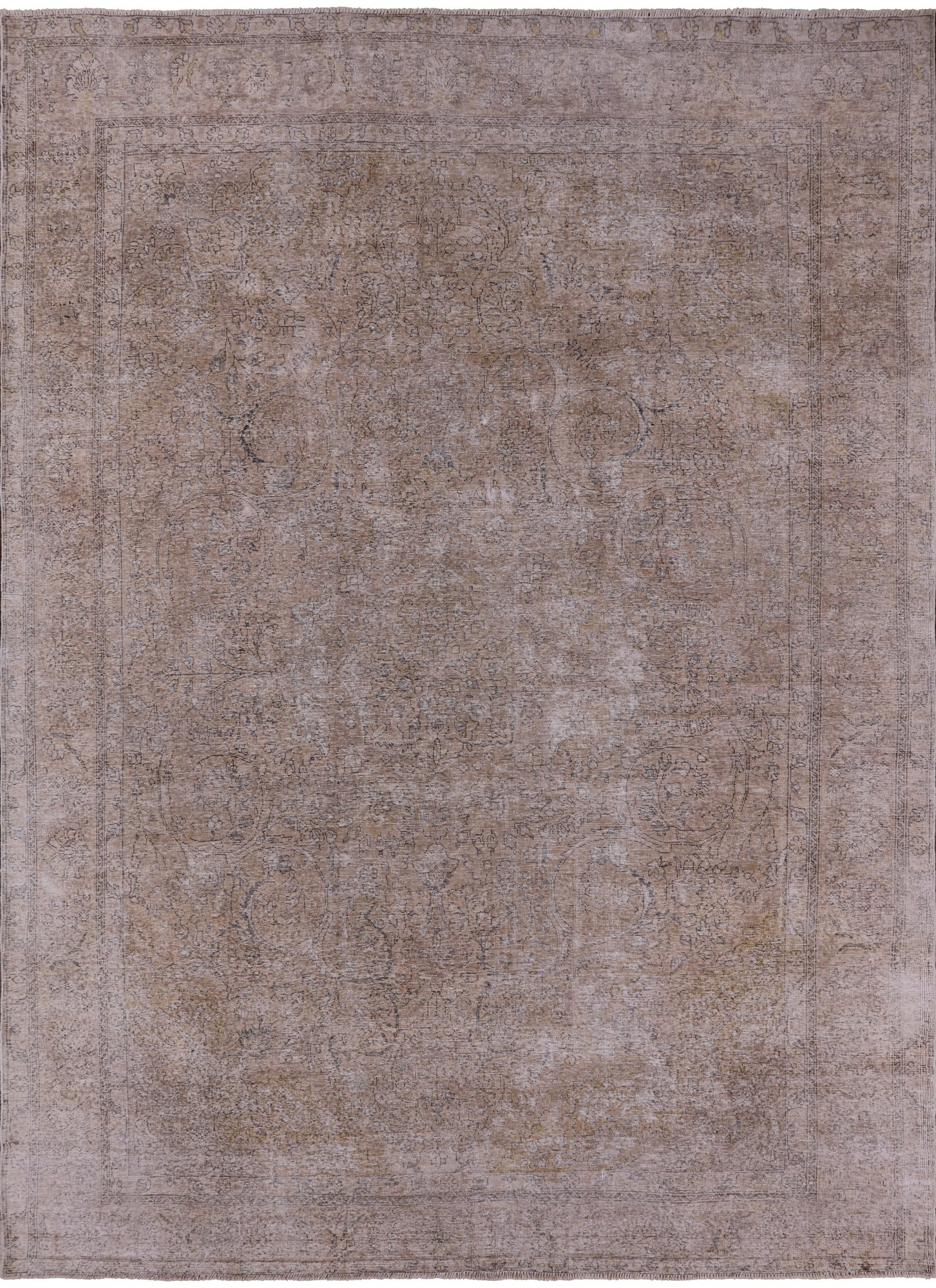 Persian Vintage White Wash Hand Knotted Wool Area Rug - 9' 10" X 13' 3" - Golden Nile