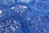 Blue Natural Cowhide Hand Stitched Patchwork Rug - 6' 0" X 9' 0" - Golden Nile