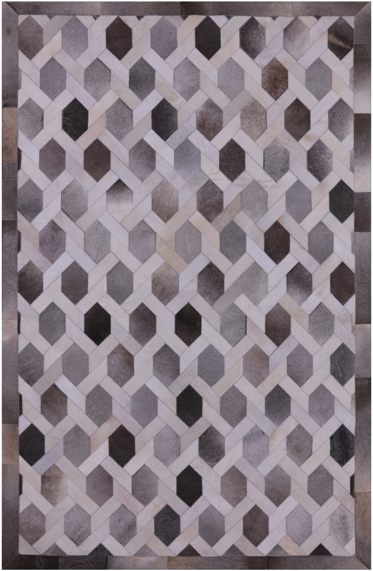 Natural Cowhide Hand Stitched Patchwork Rug - 6' 0" X 9' 0" - Golden Nile