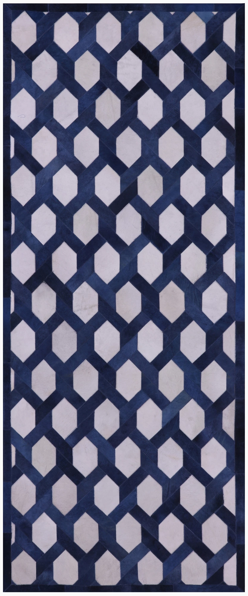 Natural Cowhide Hand Stitched Runner Rug - 4' 0" X 10' 0" - Golden Nile