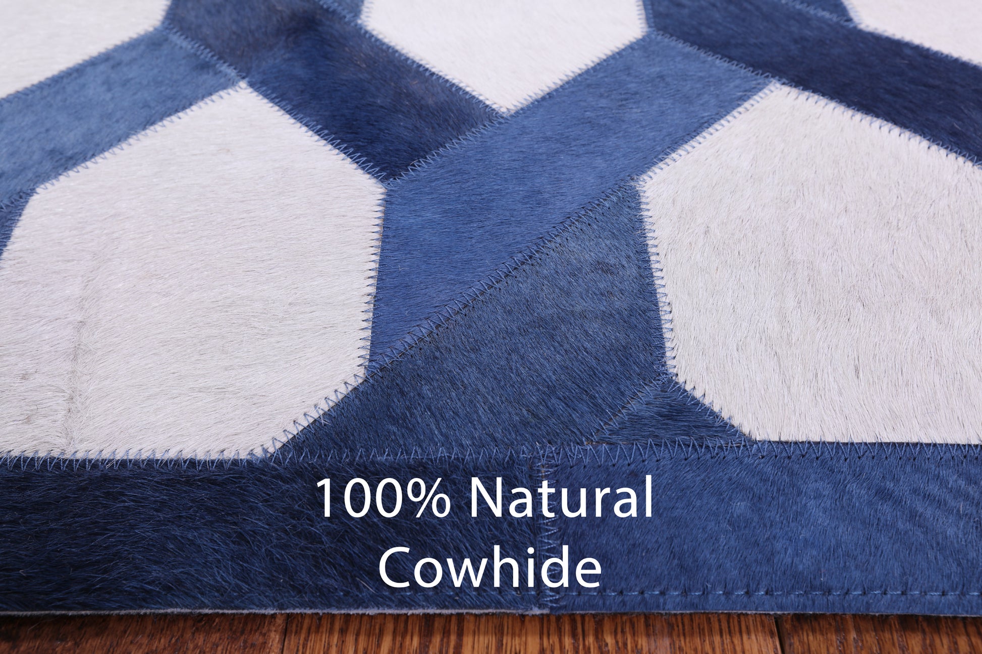 Natural Cowhide Hand Stitched Runner Rug - 4' 0" X 10' 0" - Golden Nile