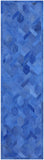 Blue Natural Cowhide Hand Stitched Runner Rug - 2' 6" X 10' 0" - Golden Nile