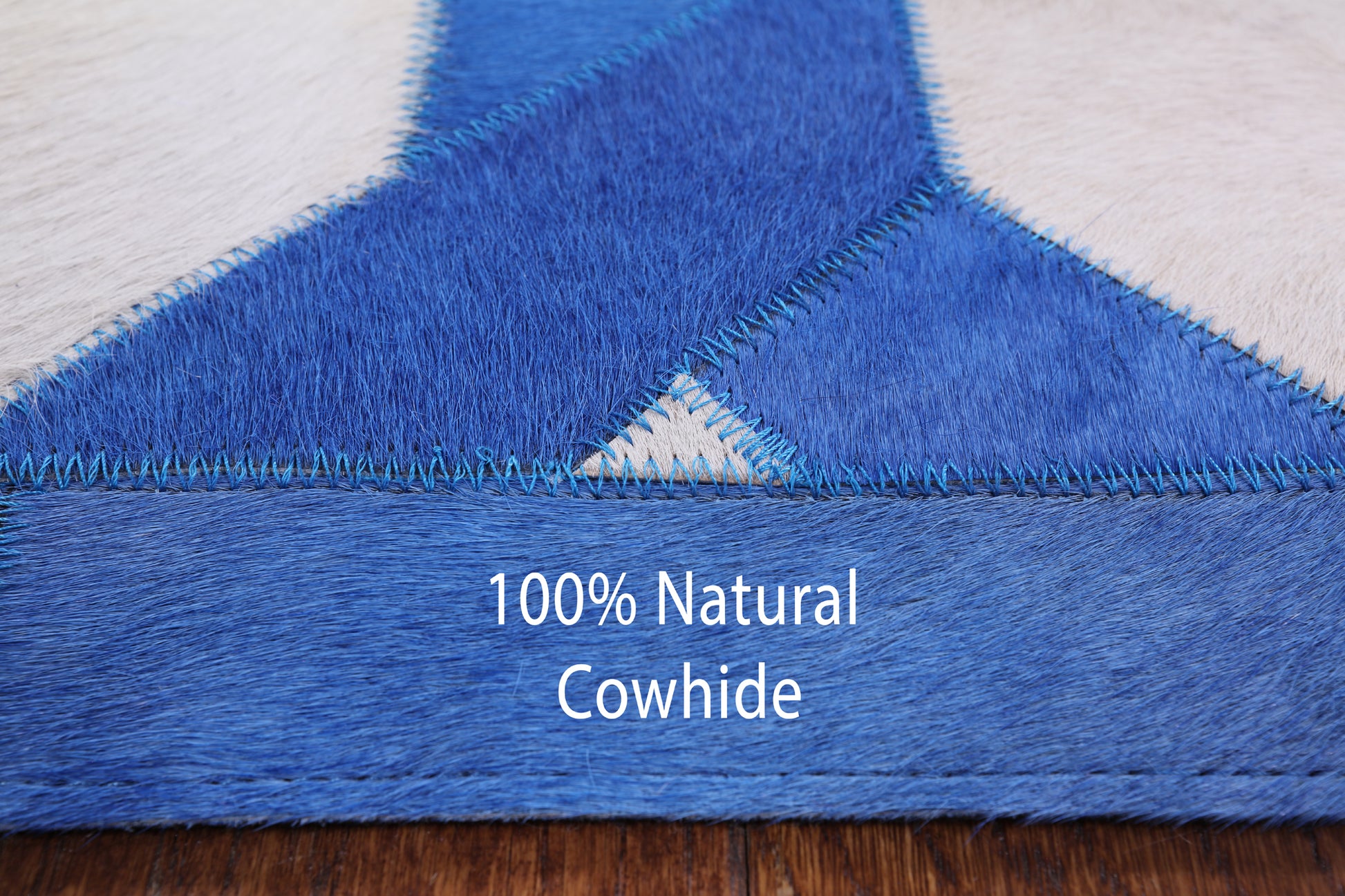 Natural Cowhide Hand Stitched Runner Rug - 4' 0" X 10' 0" - Golden Nile