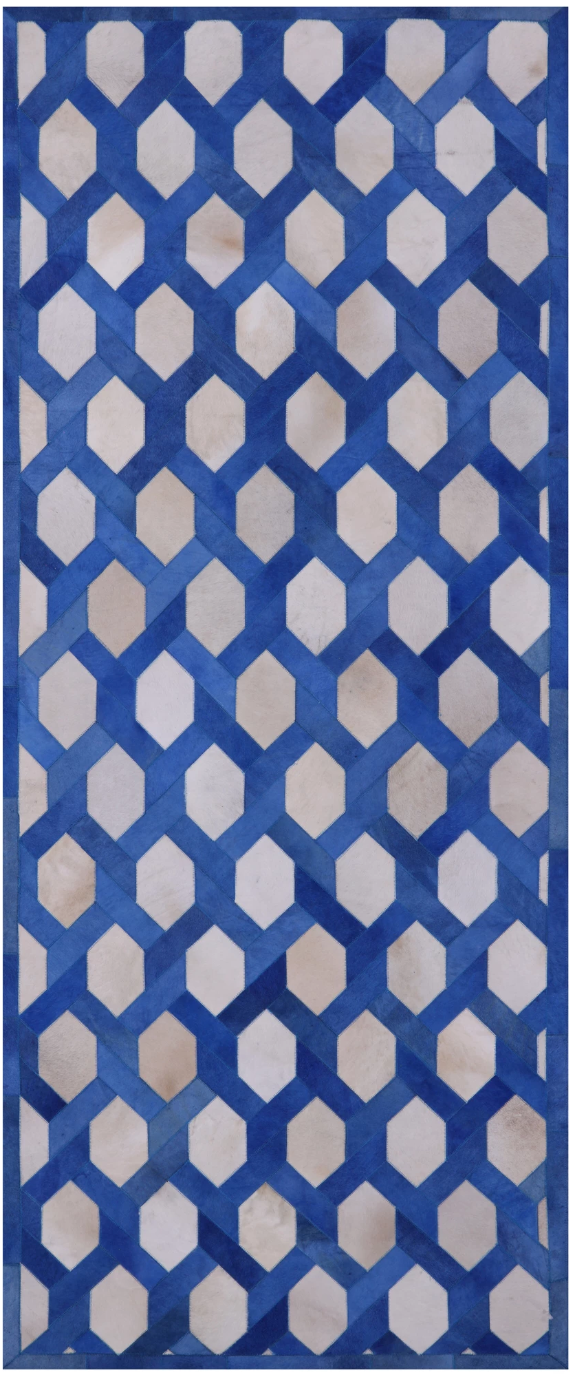 Natural Cowhide Hand Stitched Runner Rug - 4' 0" X 10' 0" - Golden Nile