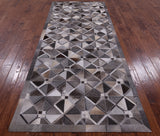 Natural Cowhide Hand Stitched Patchwork Runner Rug - 4' 0" X 10' 0" - Golden Nile