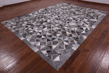 Natural Cowhide Hand Stitched Patchwork Rug - 9' X 12' - Golden Nile