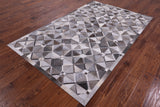 Natural Cowhide Hand Stitched  Patchwork Rug - 5' 0" X 8' 0" - Golden Nile