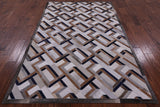 Natural Cowhide Hand Stitched Patchwork Rug - 5' 0" X 8' 0" - Golden Nile