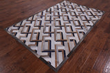 Natural Cowhide Hand Stitched Patchwork Rug - 5' 0" X 8' 0" - Golden Nile