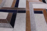 Natural Cowhide Hand Stitched Patchwork Rug - 5' 0" X 8' 0" - Golden Nile