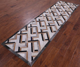 Natural Cowhide Hand Stitched Runner Rug - 2' 6" X 10' - Golden Nile