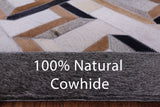 Natural Cowhide Hand Stitched Patchwork Rug - 9' X 12' - Golden Nile