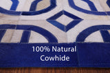 Square Natural Cowhide Hand Stitched Patchwork Rug - 8' 0" X 8' 0" - Golden Nile