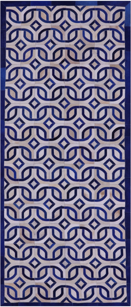 Natural Cowhide Hand Stitched Runner Rug - 4' 0" X 10' 0" - Golden Nile