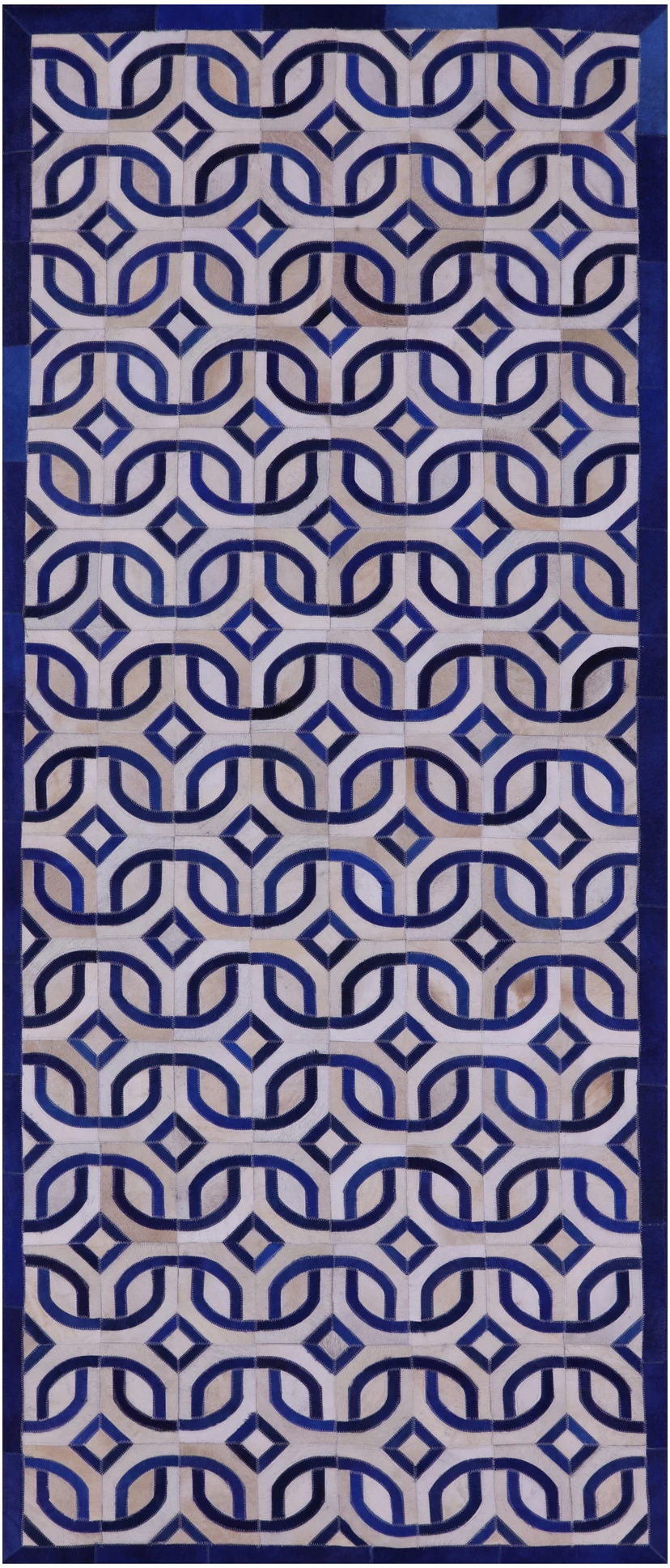 Natural Cowhide Hand Stitched Runner Rug - 4' 0" X 10' 0" - Golden Nile