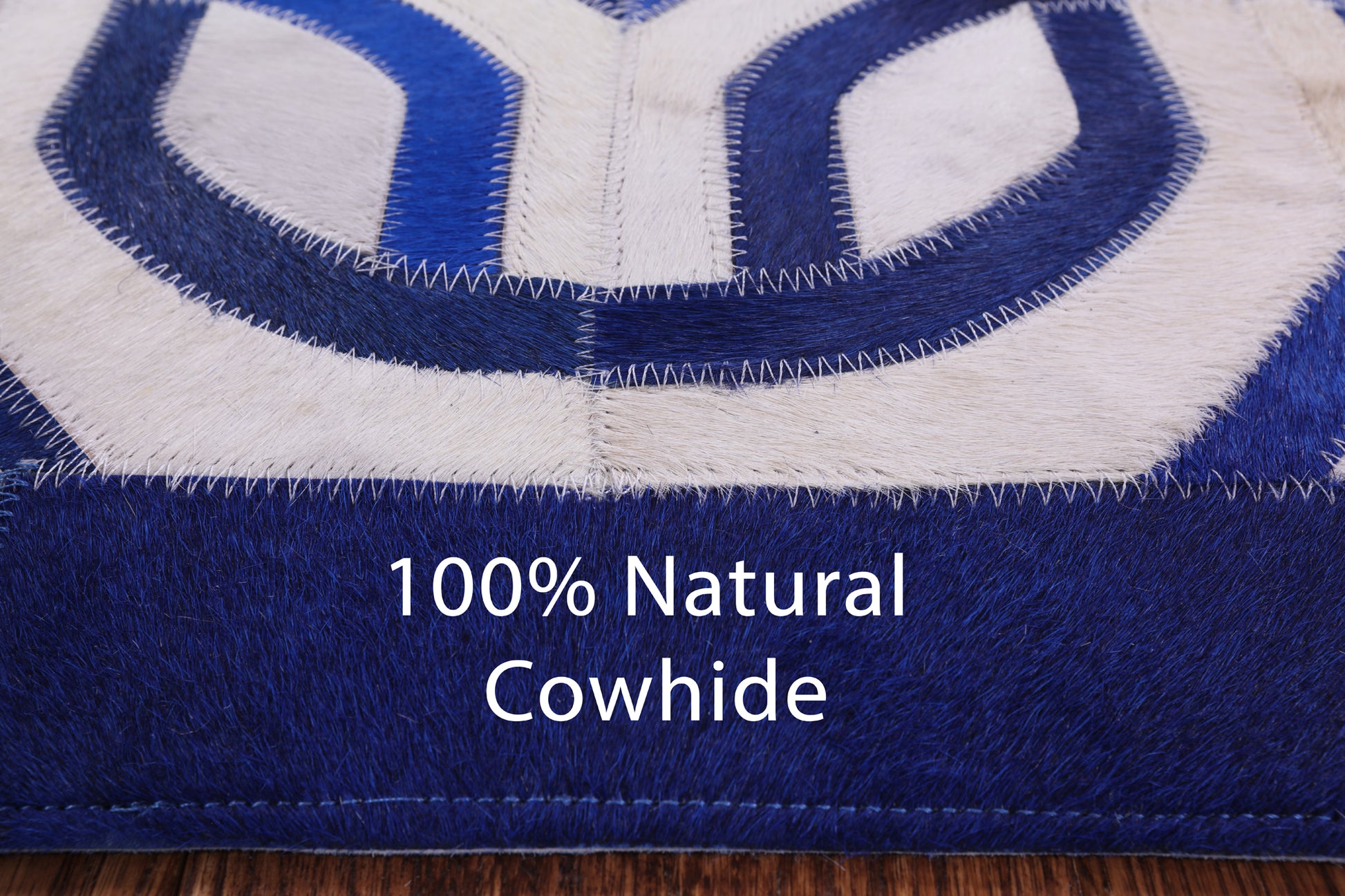 Natural Cowhide Hand Stitched Runner Rug - 4' 0" X 10' 0" - Golden Nile
