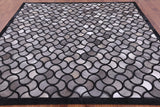 Square Natural Cowhide Hand Stitched Patchwork Rug - 8' 0" X 8' 0" - Golden Nile