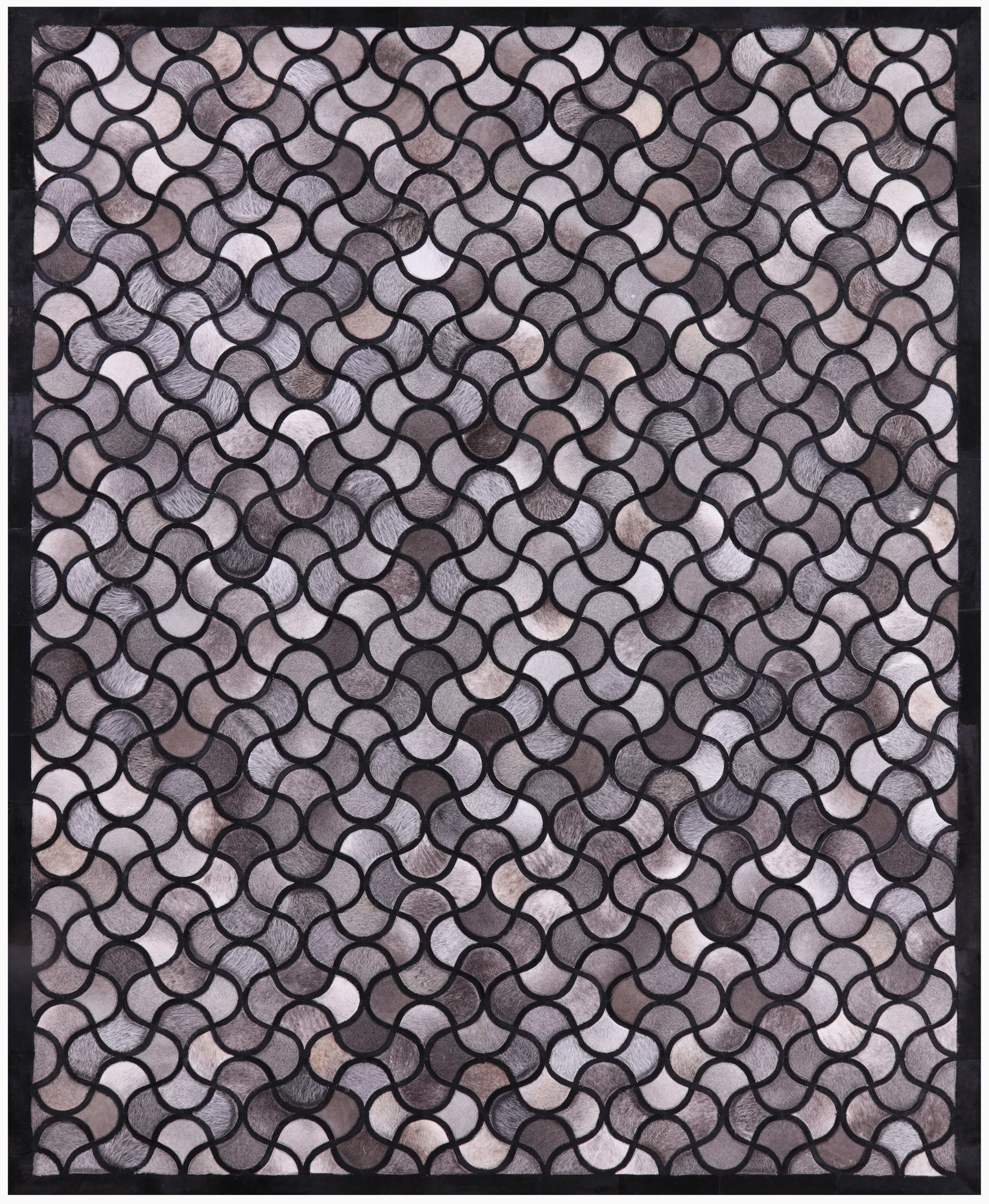 Natural Cowhide Hand Stitched Patchwork Rug - 8' 0" X 10' 0" - Golden Nile