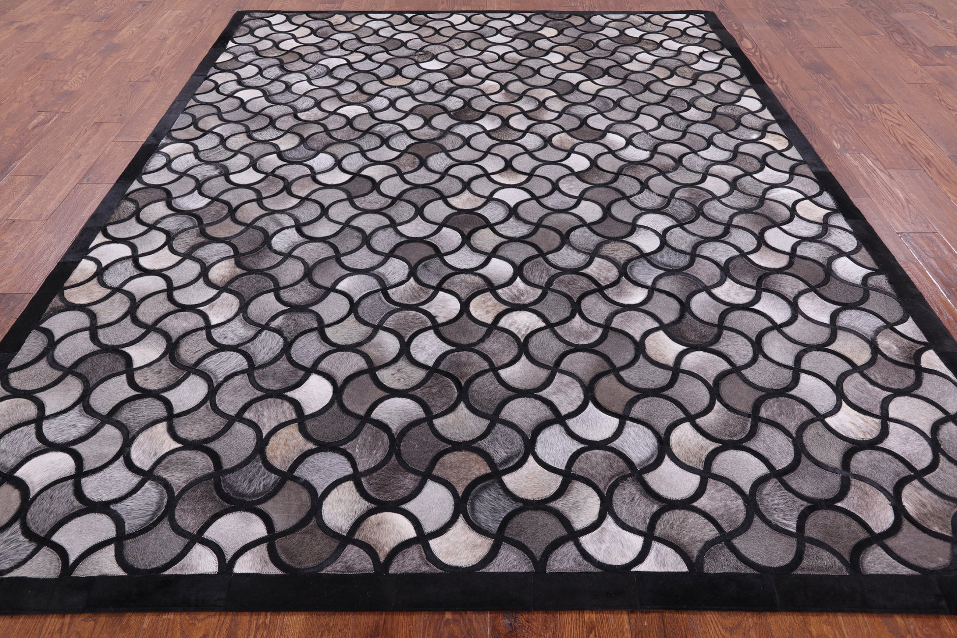 Natural Cowhide Hand Stitched Patchwork Rug - 8' 0" X 10' 0" - Golden Nile