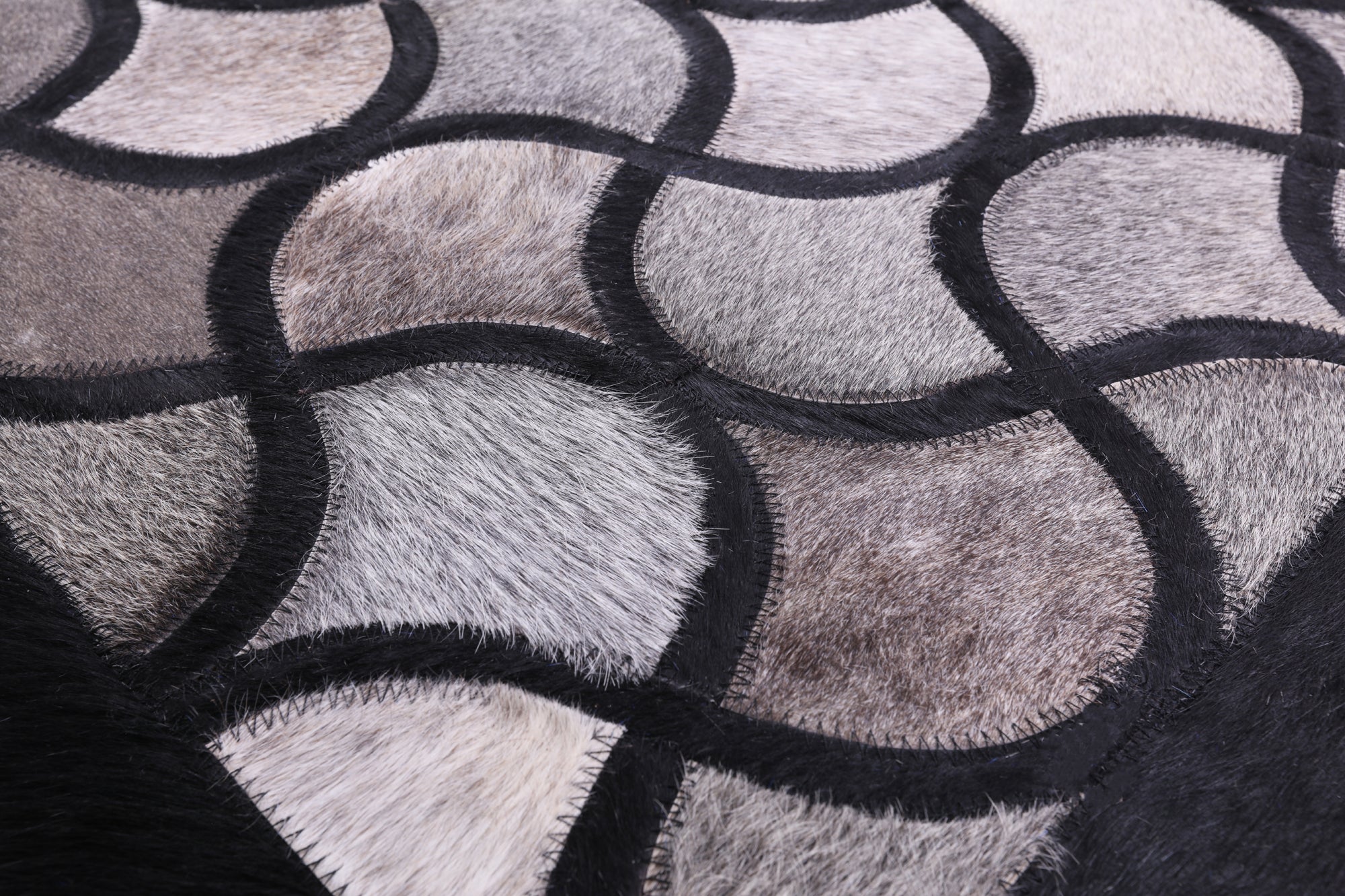 Natural Cowhide Hand Stitched Patchwork Rug - 8' 0" X 10' 0" - Golden Nile
