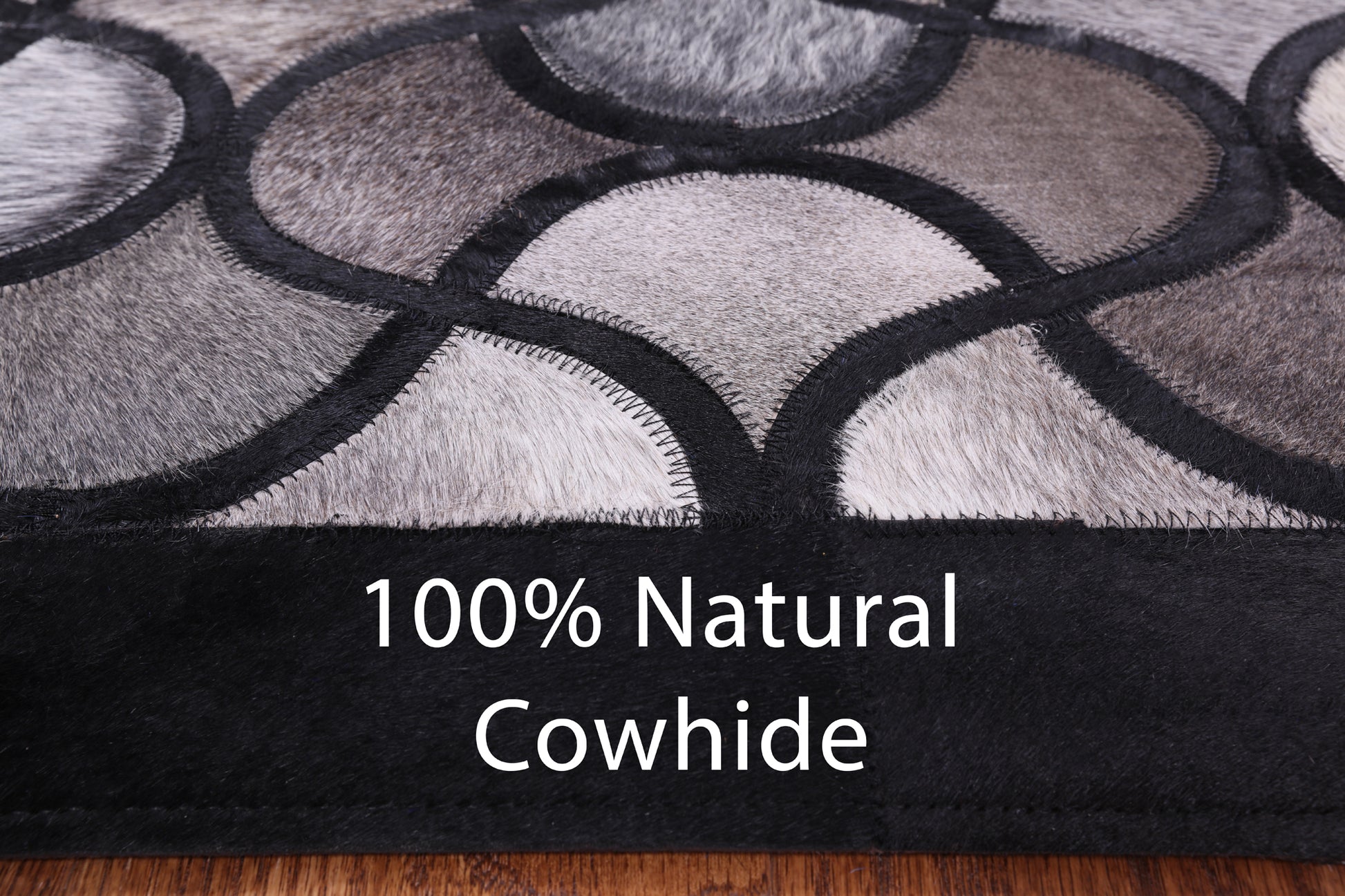 Natural Cowhide Hand Stitched Patchwork Rug - 8' 0" X 10' 0" - Golden Nile