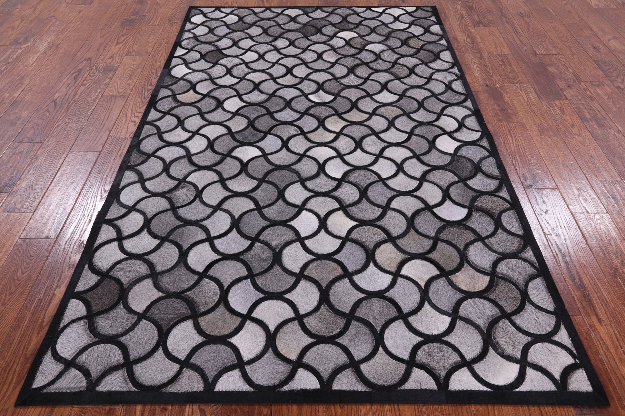 Natural Cowhide Hand Stitched Patchwork Rug - 5' 0" X 8' 0" - Golden Nile