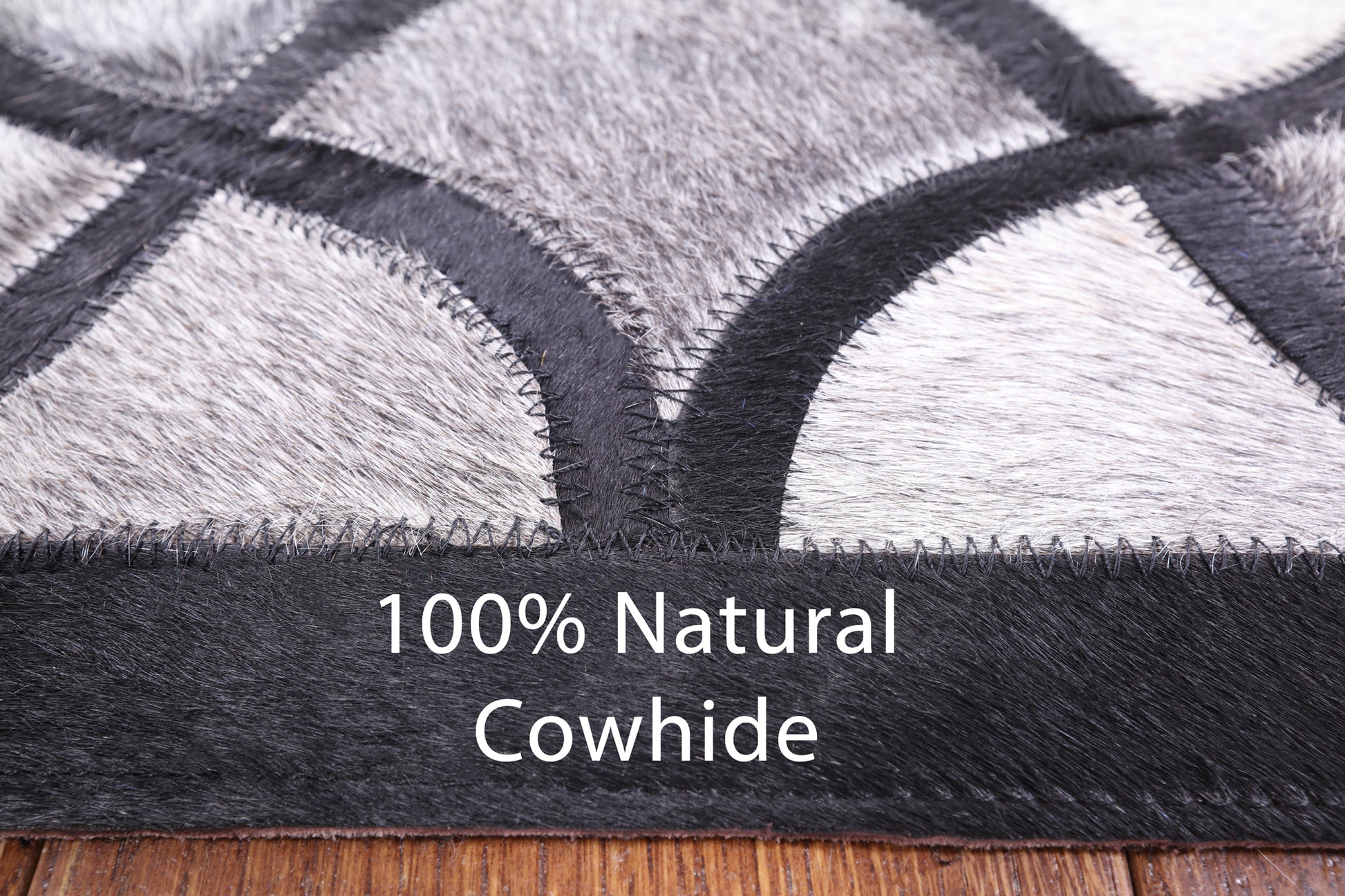 Natural Cowhide Hand Stitched Runner Rug - 4' 0" X 10' 0" - Golden Nile