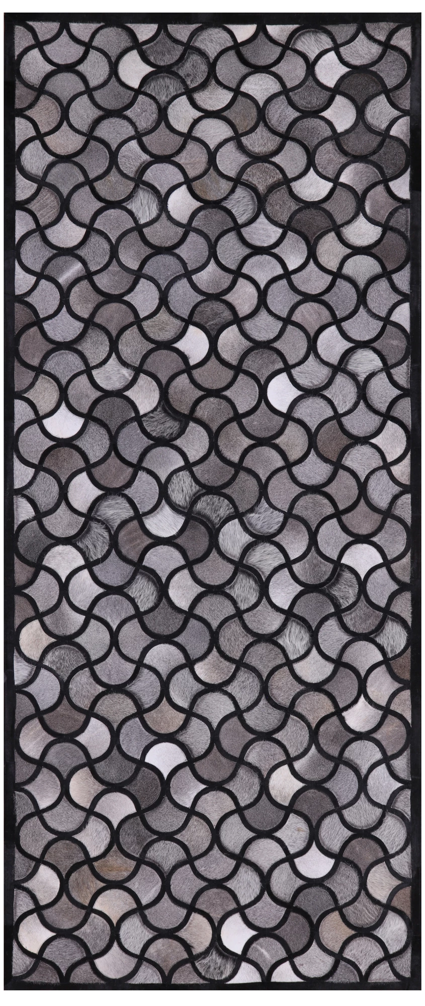 Natural Cowhide Hand Stitched Runner Rug - 4' 0" X 10' 0" - Golden Nile