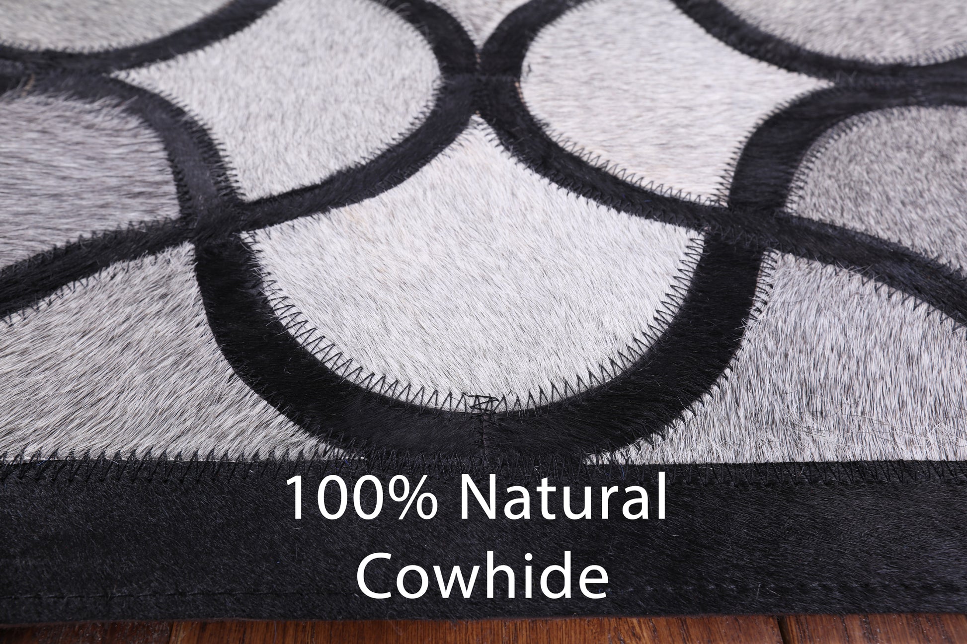 Natural Cowhide Hand Stitched Patchwork Rug - 4' 0" X 6' 0" - Golden Nile
