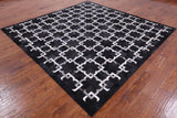 Black Square Natural Cowhide Hand Stitched Patchwork Rug - 8' 0" X 8' 0" - Golden Nile