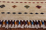 Ivory Khorjin Persian Gabbeh Hand Knotted Wool Area Rug - 7' 10" X 10' 2" - Golden Nile