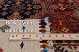 Ivory Khorjin Persian Gabbeh Hand Knotted Wool Area Rug - 7' 10" X 10' 2" - Golden Nile
