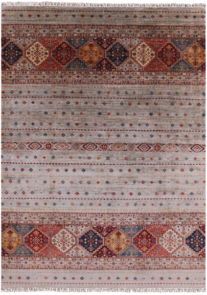 Khorjin Persian Gabbeh Handmade Wool Rug - 8' 2" X 11' 2" - Golden Nile