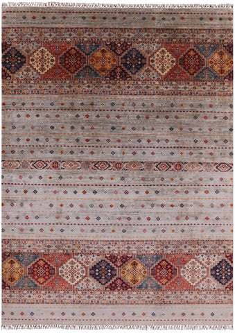 Khorjin Persian Gabbeh Handmade Wool Rug - 8' 2
