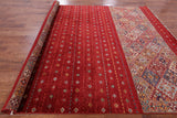 Red Khorjin Persian Gabbeh Handmade Wool Area Rug - 8' 4" X 11' 4" - Golden Nile