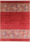Red Khorjin Persian Gabbeh Handmade Wool Area Rug - 8' 4" X 11' 4" - Golden Nile