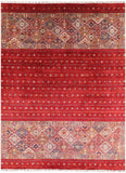 Red Khorjin Persian Gabbeh Handmade Wool Area Rug - 8' 4" X 11' 4" - Golden Nile