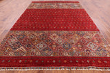 Red Khorjin Persian Gabbeh Handmade Wool Area Rug - 8' 4" X 11' 4" - Golden Nile