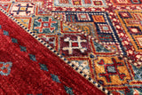 Red Khorjin Persian Gabbeh Handmade Wool Area Rug - 8' 4" X 11' 4" - Golden Nile