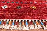 Red Khorjin Persian Gabbeh Handmade Wool Area Rug - 8' 4" X 11' 4" - Golden Nile