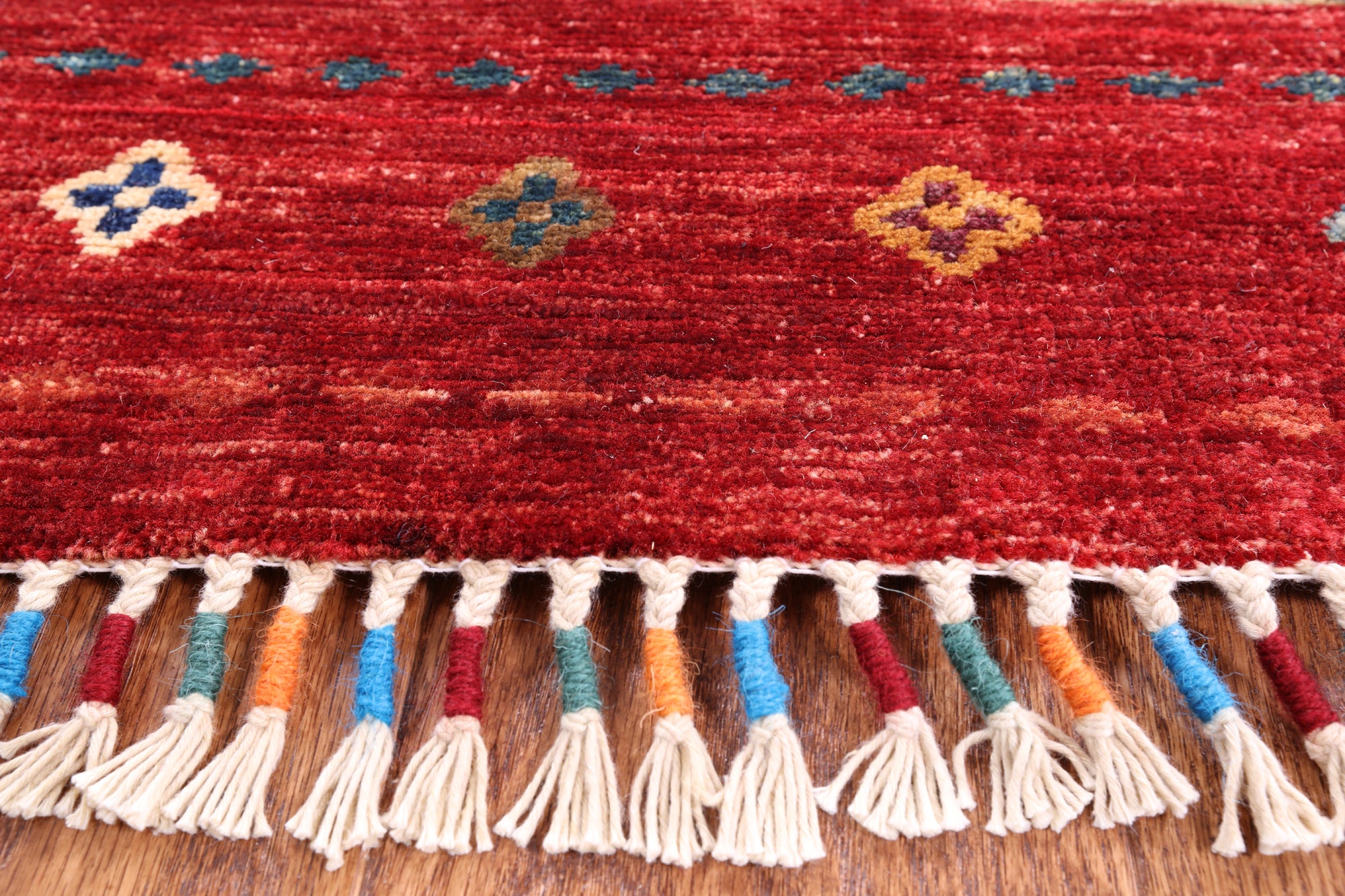 Red Khorjin Persian Gabbeh Handmade Wool Area Rug - 8' 4" X 11' 4" - Golden Nile