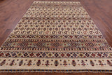 Ivory Tribal Gabbeh Hand Knotted Wool Area Rug - 8' 2" X 11' 10" - Golden Nile